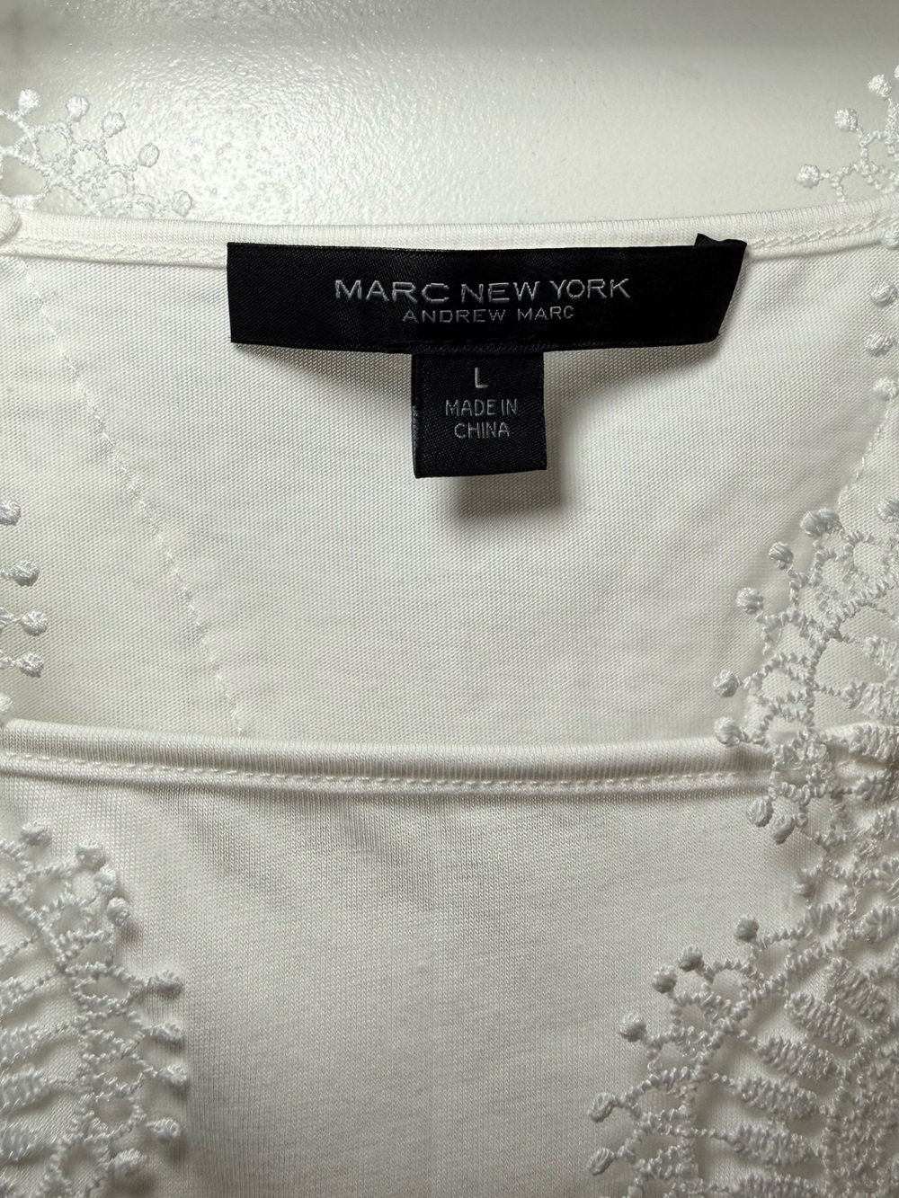 Marc New York White Lace-Trim Pleated V-Neck Camisole - Picture 4 of 6